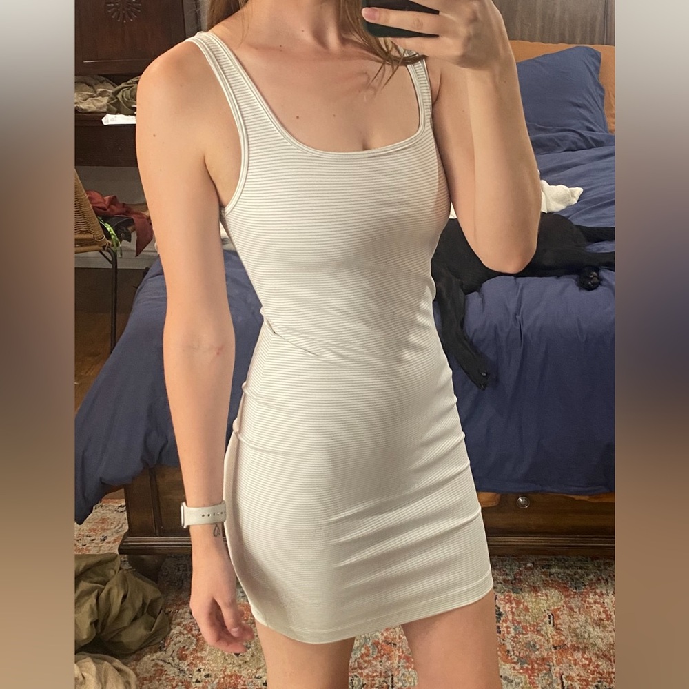 H&M Striped White and Black Dress